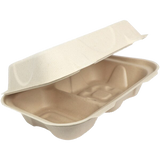 9x6x3” Fiber Hinged Hoagie Box, 2-Compt