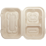 9x6x3” Fiber Hinged Hoagie Box, 2-Compt
