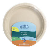 9” Round Fiber Plates, 40 Count, Retail