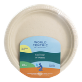 9" Round Fiber Plate, 20 Count, Retail