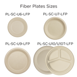 10" Fiber Round Plate, 3-Compt