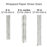 10" Kraft Paper Straw, Wrapped
