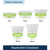 12 oz Round Deli Container, Clear PLA