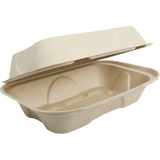9x6x3" Fiber Hinged Hoagie Box