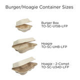 9x6x3" Fiber Hoagie Box, Laminated