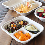 10x7.5x1.5" (29 oz) Fiber Container, Laminated, 3-Compt