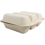 9x8x3" Fiber Taco Box, 3-Comp