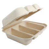 8x7x3" Fiber Taco Box, 3-Compt