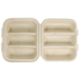 8x7x3" Fiber Taco Box, 3-Compt