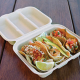 8x7x3" Fiber Taco Box, 3-Compt