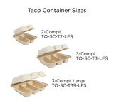 8x7x3" Fiber Taco Box, 3-Compt