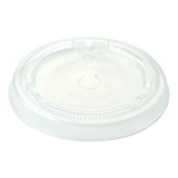 Lid with Straw Hole - 12-22 oz Paper Cold Cups, Clear PLA