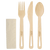 6.7" Bamboo Assorted Cutlery with Napkin, Wrapped