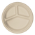 9" Fiber Round Plate, 3-Compt