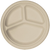 10" Fiber Round Plate, 3-Compt