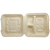 9x9x3" Fiber Clamshell, 3-Compt, Laminated