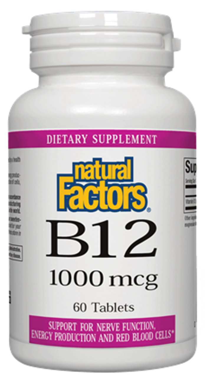 Natural Factors Vitamin B12 Cyanocobalamin 1000 Mcg 60 Tabs Noahs Natural Foods 9393
