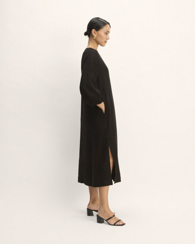Linen A-Line Midi Dress