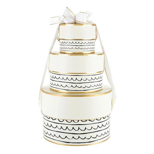Nested Paper Gift Box Set - Doodle Lines - Set of 3