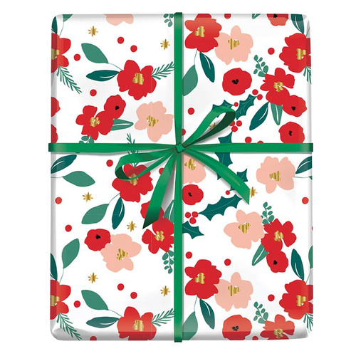 Wrapping Paper - Red Floral - 10ft