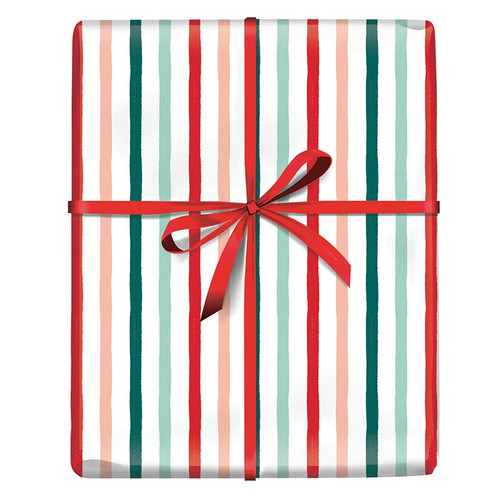 Wrapping Paper - Red Christmas Stripes - 10ft