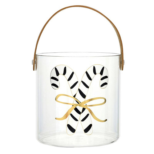 Acrylic Bucket - Candy Canes