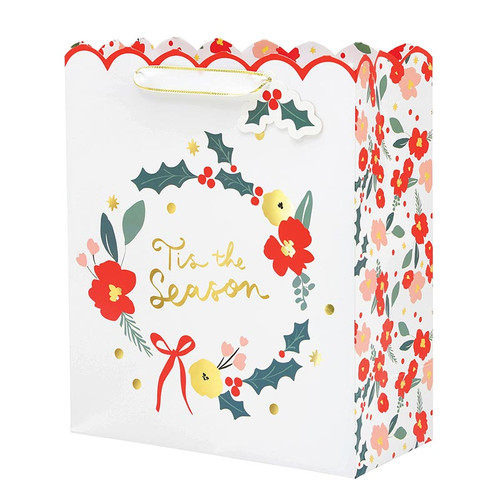 Large Gift Bag - Red Floral Tis The Season