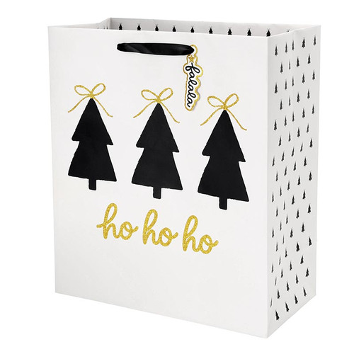 Jumbo Gift Bag - HO HO HO + Bow Trees