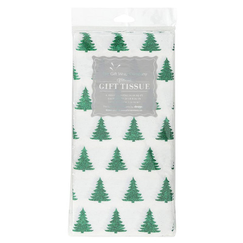 GREEN GLITTER TREES GLITTERED 135-4367