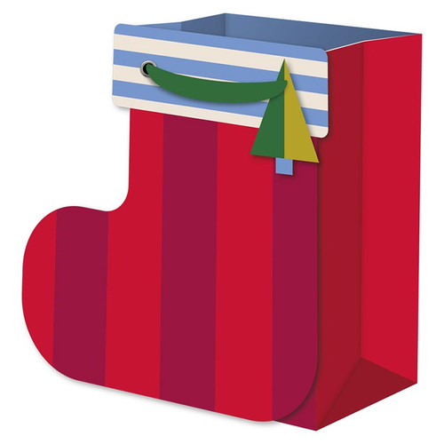 Seeing Stripes Red Stocking Gift Bag - Small