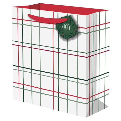 Holiday Cheer Plaid Gift Bag - Large