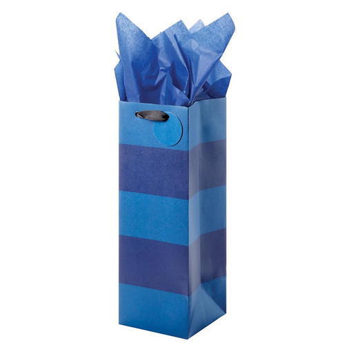 Bold Blue Striped - Bottle Bag 