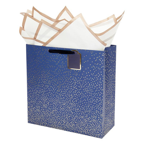 Navy Glam Gift Bag - Large Square Luxe