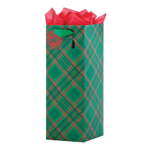 Diagonal Plaid - Bottle Bag 