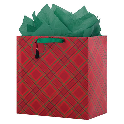 Diagonal Plaid Gift Bag - Luxe Vogue