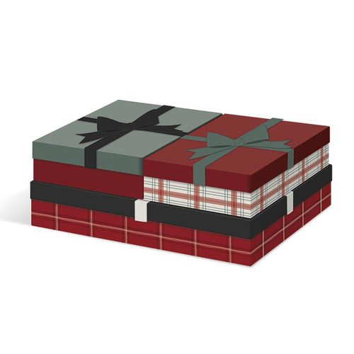 Gift Box Nested - Plaid Rectangle 