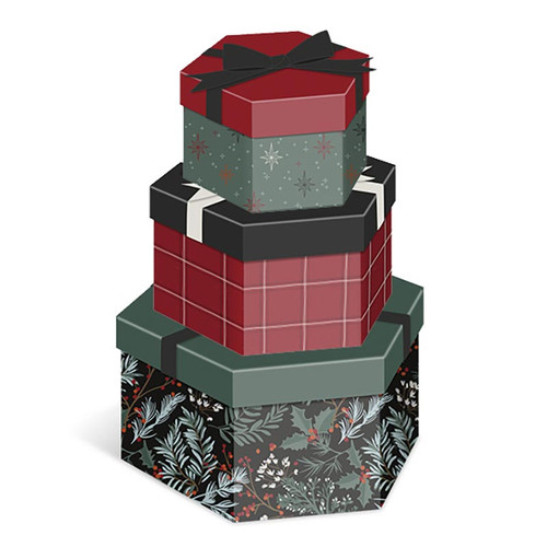 Gift Box Nested - Botanical Hexagon 
