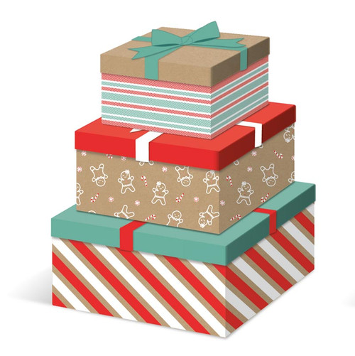 Gift Box Nested - Gingerbread Square 
