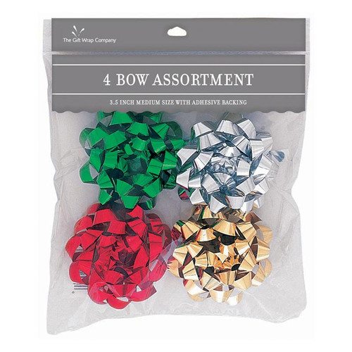 4 Medium Bow Assortment - Metallic