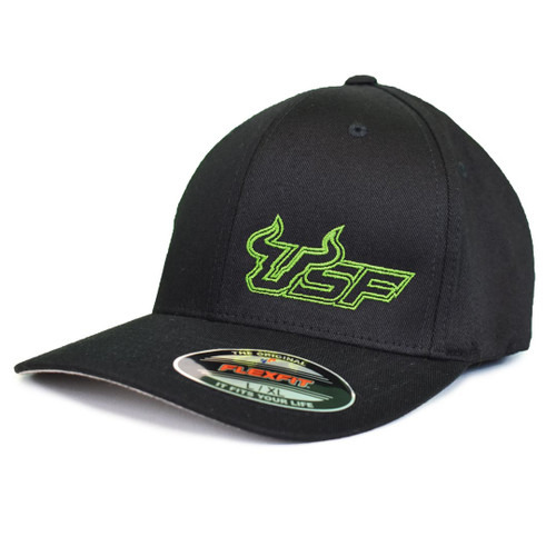 USF Premium Slime Green Black Fitted Flex Hat