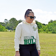 USF Bulls Ladies Cropped Hoodie On Model 1