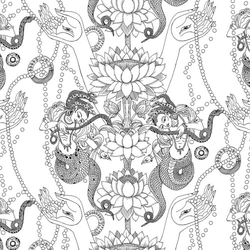 Naga Lotus Wallcovering by Merenda Wallpaper