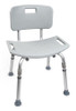 Bench, Bath W/bck Adj Alum Frame 400lbs (4/cs) Cs - 4