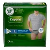 Underwear, Depend Max Absrb Men Lg (17/pk 2pk/cs) Pk - 17