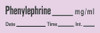 Label, Phenylephrine Violet/blk Proftp Rl - 1