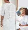 Gown, Patient W/ties Snowflk Blu Lg Ea - 1
