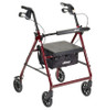 Walker, Rollator Ltwt Folding Alum W/6" Whls Red 300lb Ea - 1
