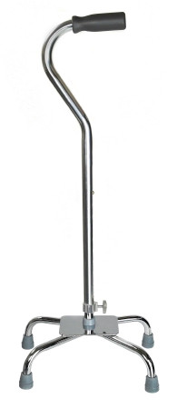 Cane, Quad/lg Base Alum Chrome(4/cs) Ea - 1