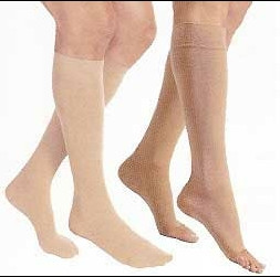 Stocking, Knee Hi Clsd Toe 15-20 Bge Lg Pr - 1