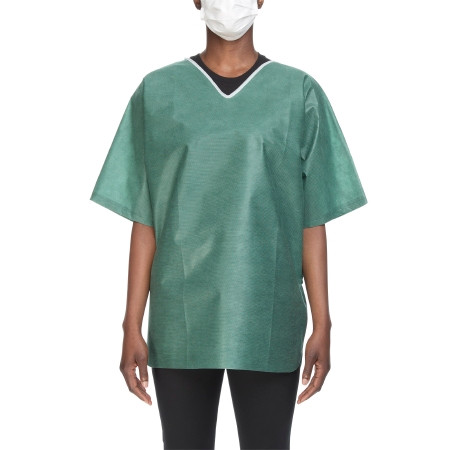 Shirt Scrub Grn Lg 30/cs      Nonwoven 42-44" Cs - 30